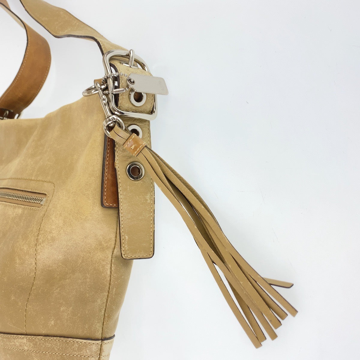 COACH コーチ 斜め掛け ベージュ ブラウン レザー 0893-F01415 ショルダーバッグ ポシェット  レディース