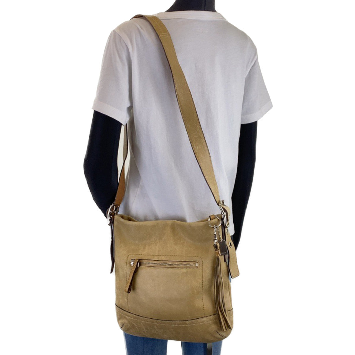 COACH コーチ 斜め掛け ベージュ ブラウン レザー 0893-F01415 ショルダーバッグ ポシェット  レディース