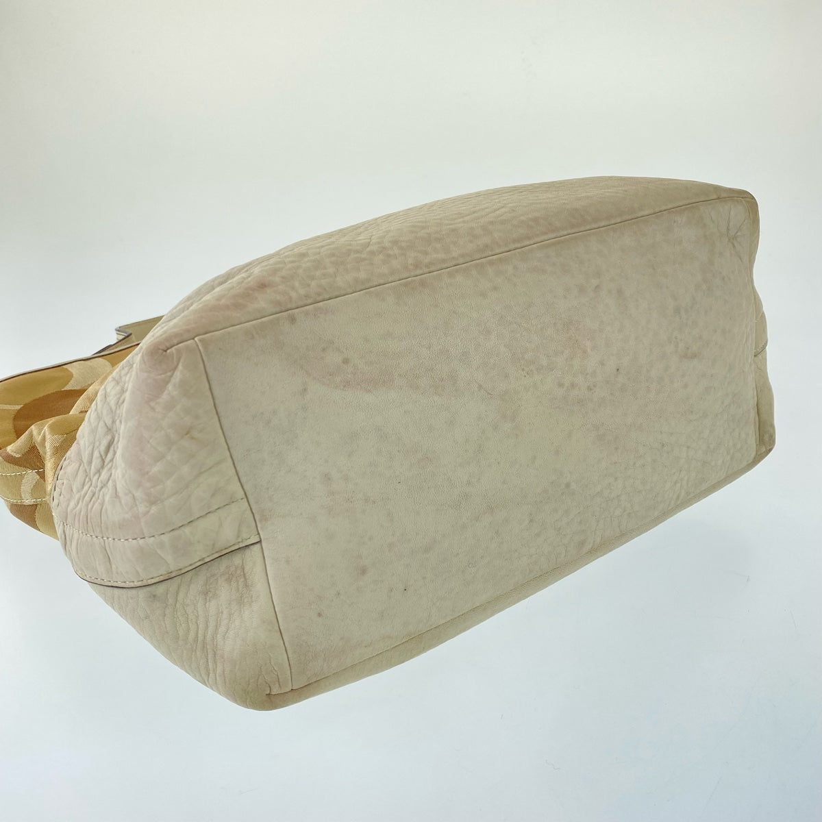 12753
COACH コーチ シグネチャー ベージュ キャンバス / レザー A063-7656 ホーボー ショルダーバッグ  レディース AB5