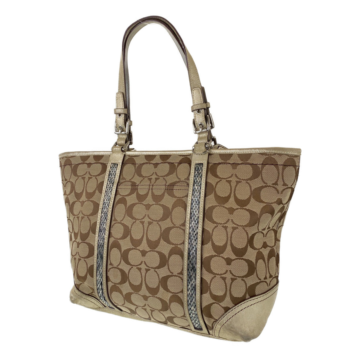 12751
COACH コーチ シグネチャー ブラウン レザー / キャンバス G05J-8K52 トートバッグ ショルダーバッグ ハンドバッグ  レディース AB5