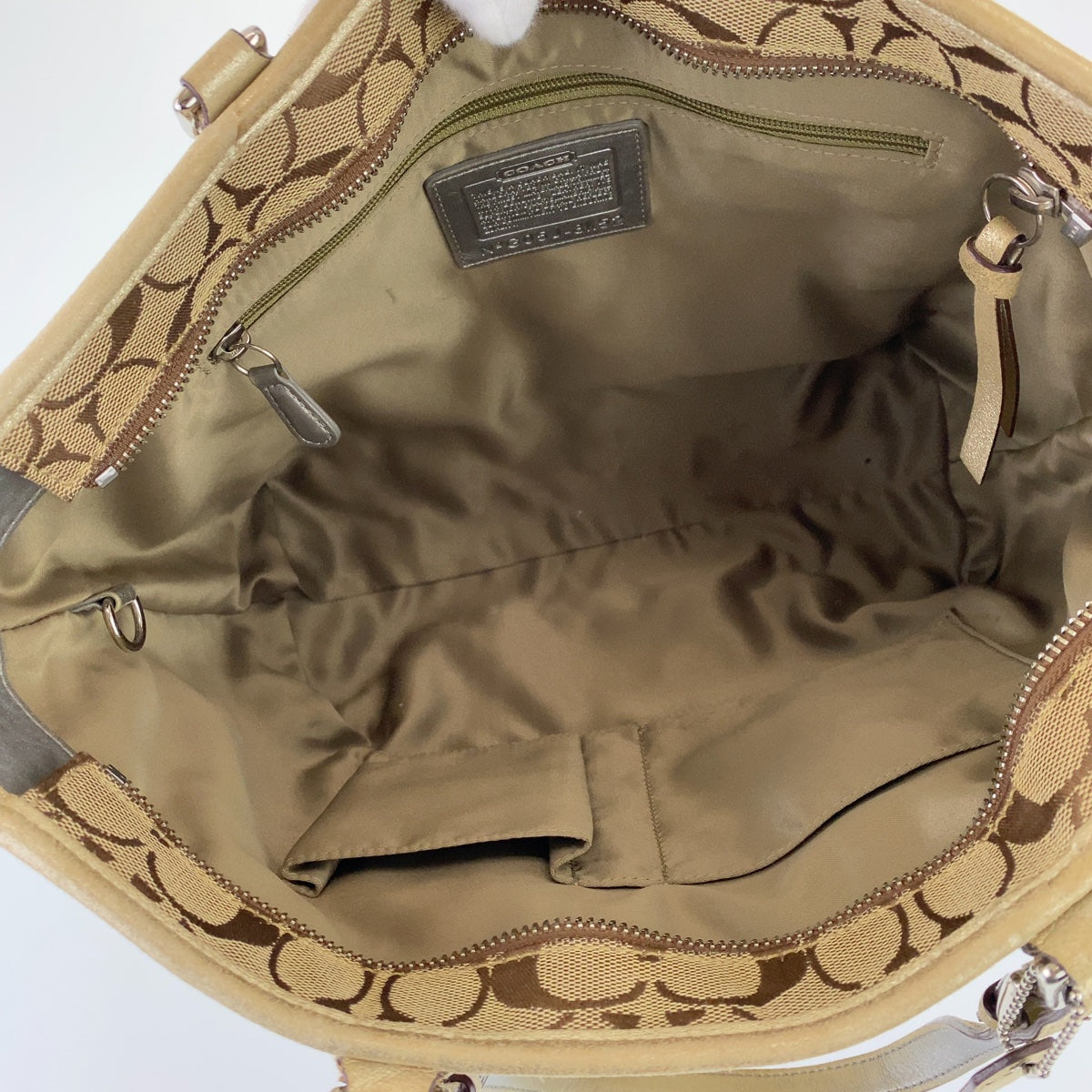 12751
COACH コーチ シグネチャー ブラウン レザー / キャンバス G05J-8K52 トートバッグ ショルダーバッグ ハンドバッグ  レディース AB5