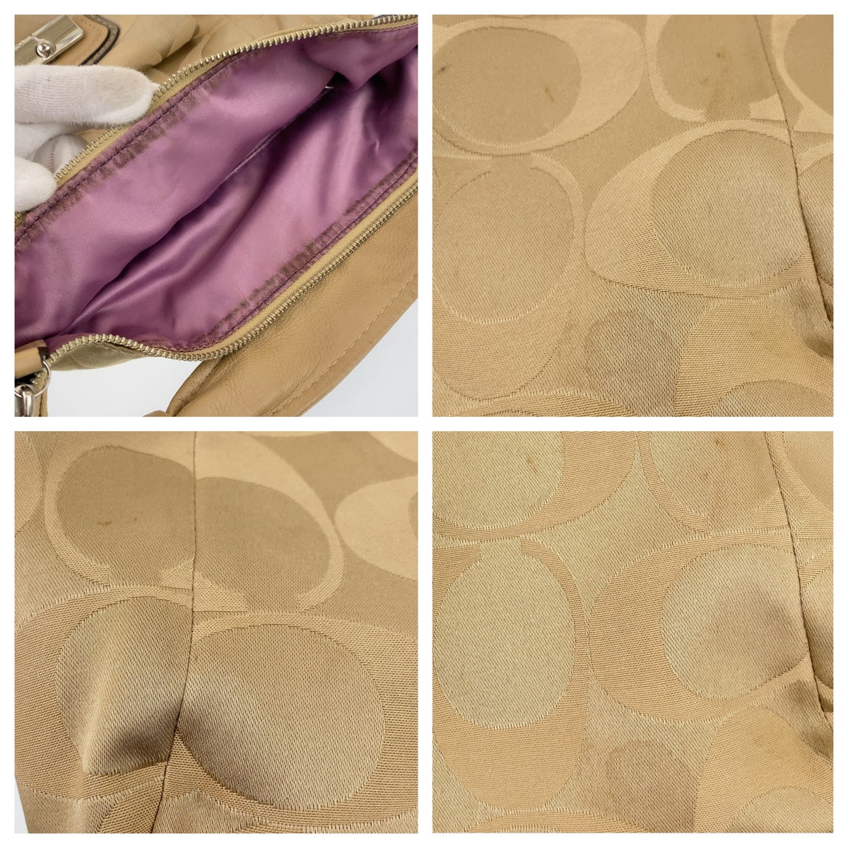 12750
COACH コーチ シグネチャー ブラウン レザー / キャンバス F1068-14904 ホーボー ショルダーバッグ  レディース AB5