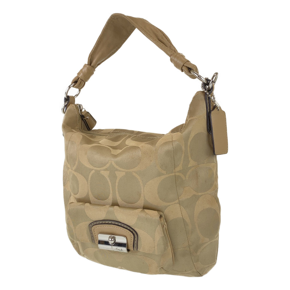 12750
COACH コーチ シグネチャー ブラウン レザー / キャンバス F1068-14904 ホーボー ショルダーバッグ  レディース AB5