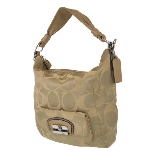 12750
COACH コーチ シグネチャー ブラウン レザー / キャンバス F1068-14904 ホーボー ショルダーバッグ  レディース AB5