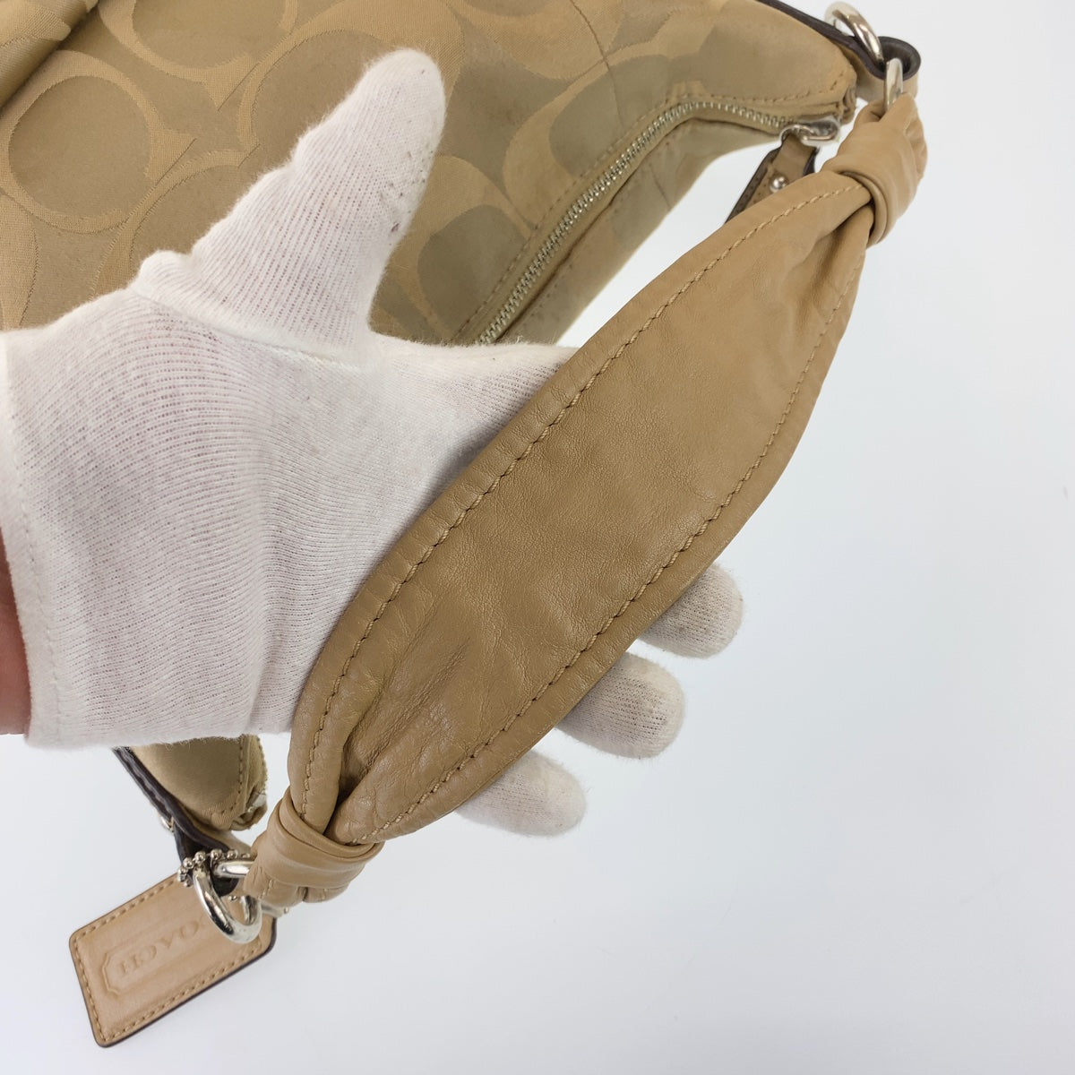 12750
COACH コーチ シグネチャー ブラウン レザー / キャンバス F1068-14904 ホーボー ショルダーバッグ  レディース AB5