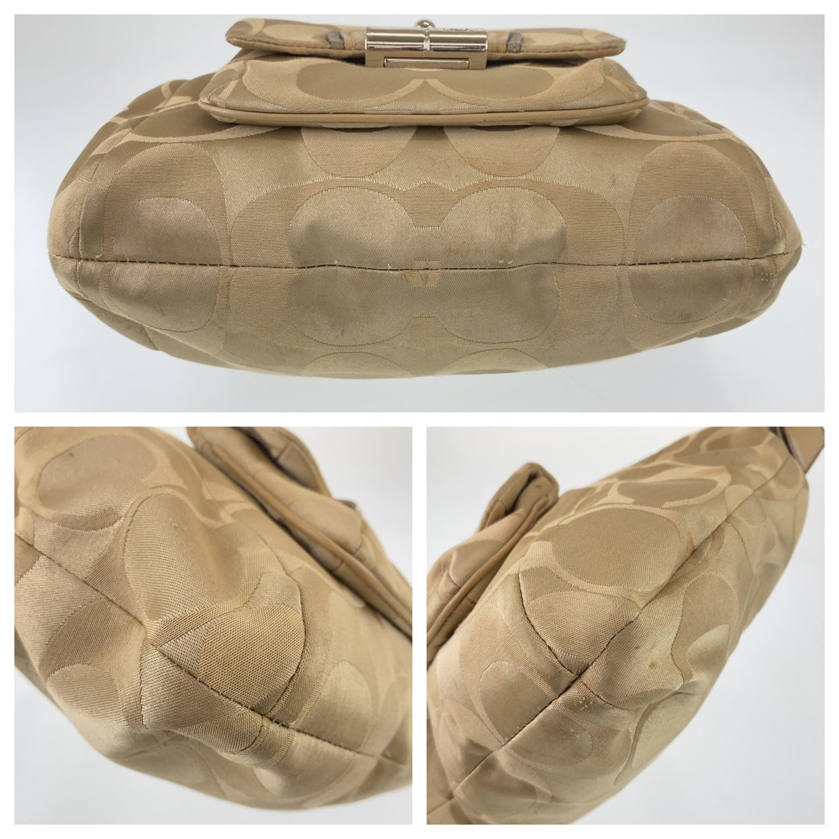 12750
COACH コーチ シグネチャー ブラウン レザー / キャンバス F1068-14904 ホーボー ショルダーバッグ  レディース AB5