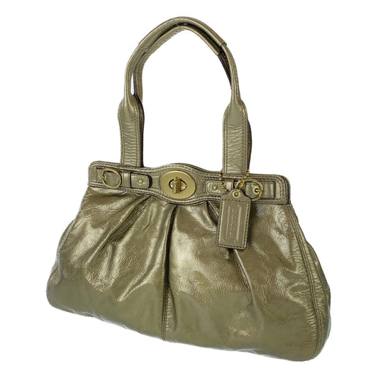 12748
COACH コーチ ターンロック ゴールド エナメル A1069-13926 トートバッグ ショルダーバッグ  レディース