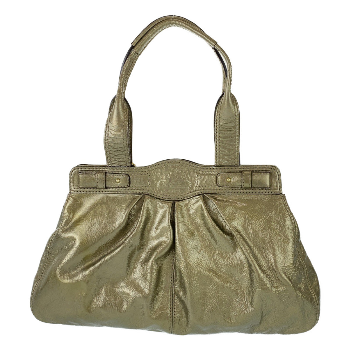12748
COACH コーチ ターンロック ゴールド エナメル A1069-13926 トートバッグ ショルダーバッグ  レディース