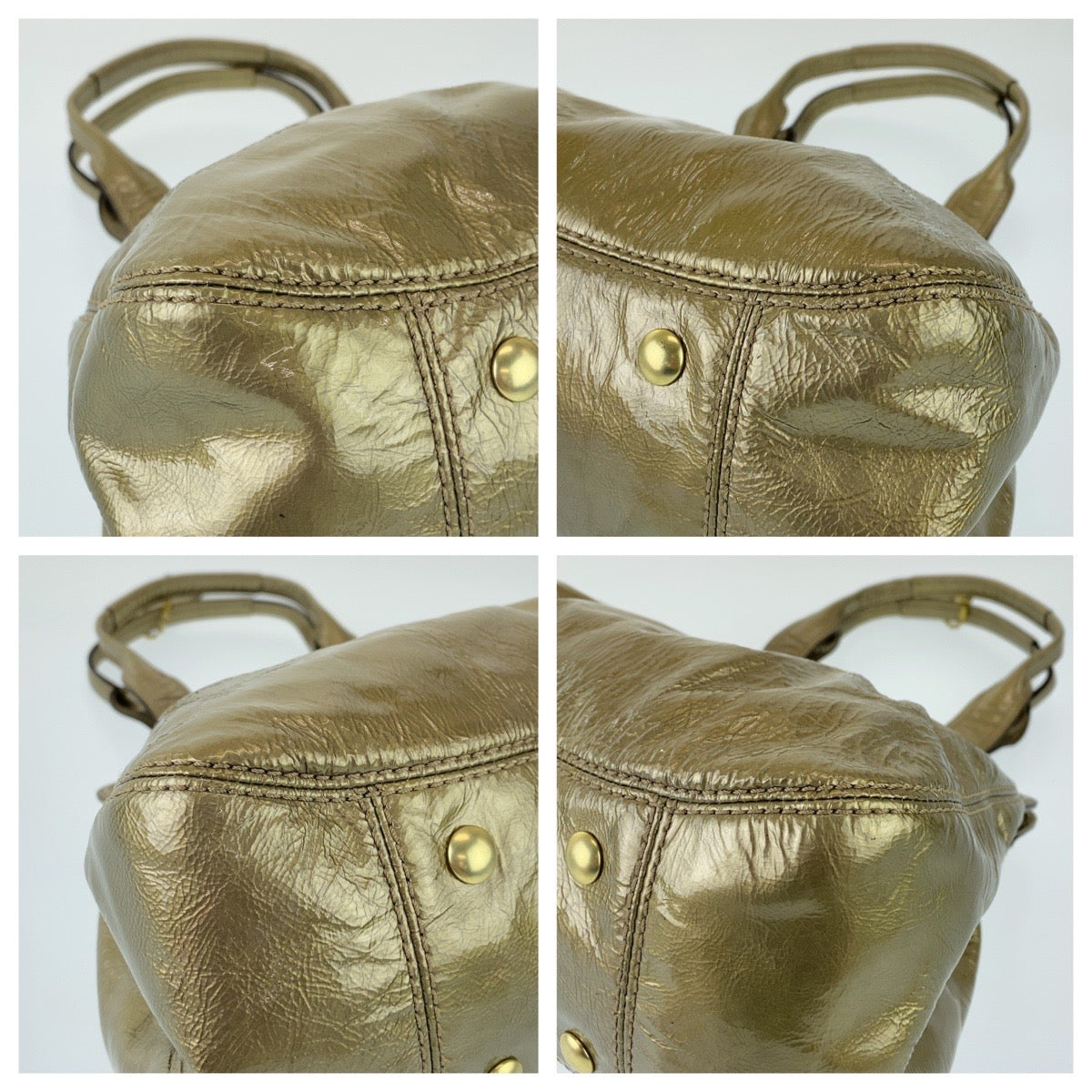 12748
COACH コーチ ターンロック ゴールド エナメル A1069-13926 トートバッグ ショルダーバッグ  レディース