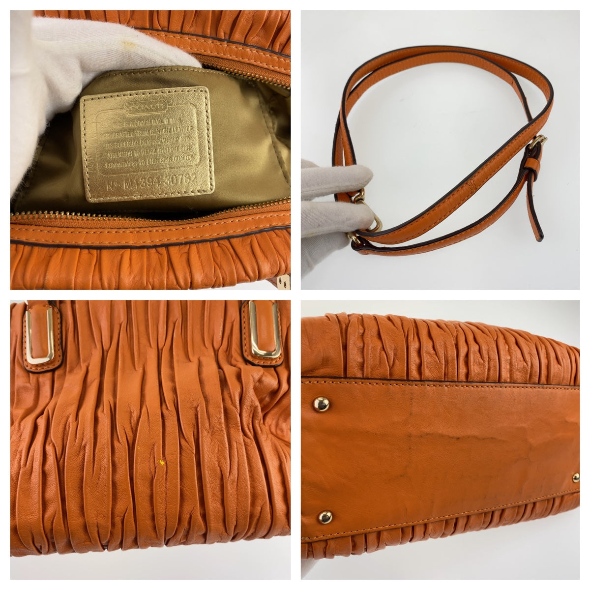 12745
COACH コーチ マディソン オレンジ レザー M1394-30782 トートバッグ ハンドバッグ ショルダーバッグ  レディース