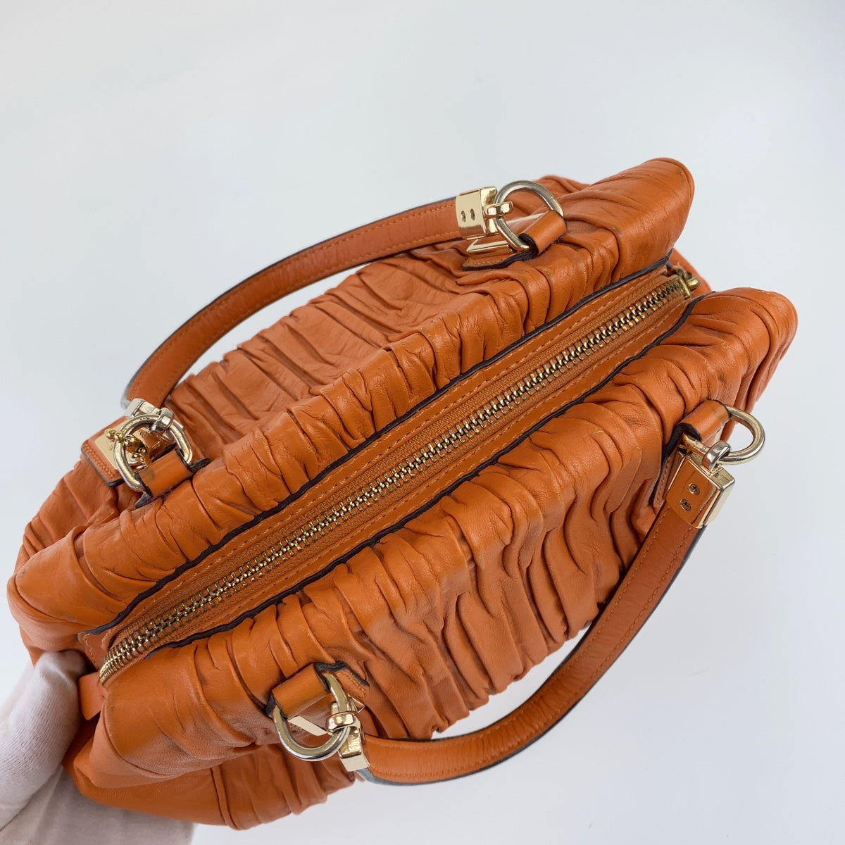 12745
COACH コーチ マディソン オレンジ レザー M1394-30782 トートバッグ ハンドバッグ ショルダーバッグ  レディース
