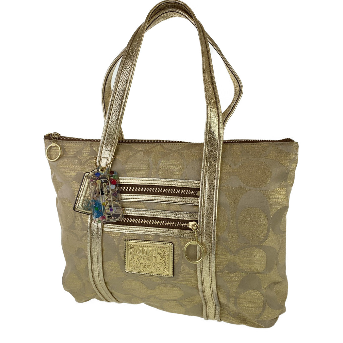 COACH コーチ シグネチャー ゴールド レザー / キャンバス K0994-13826 ハンドバッグ トートバッグ ショルダーバッグ  レディース