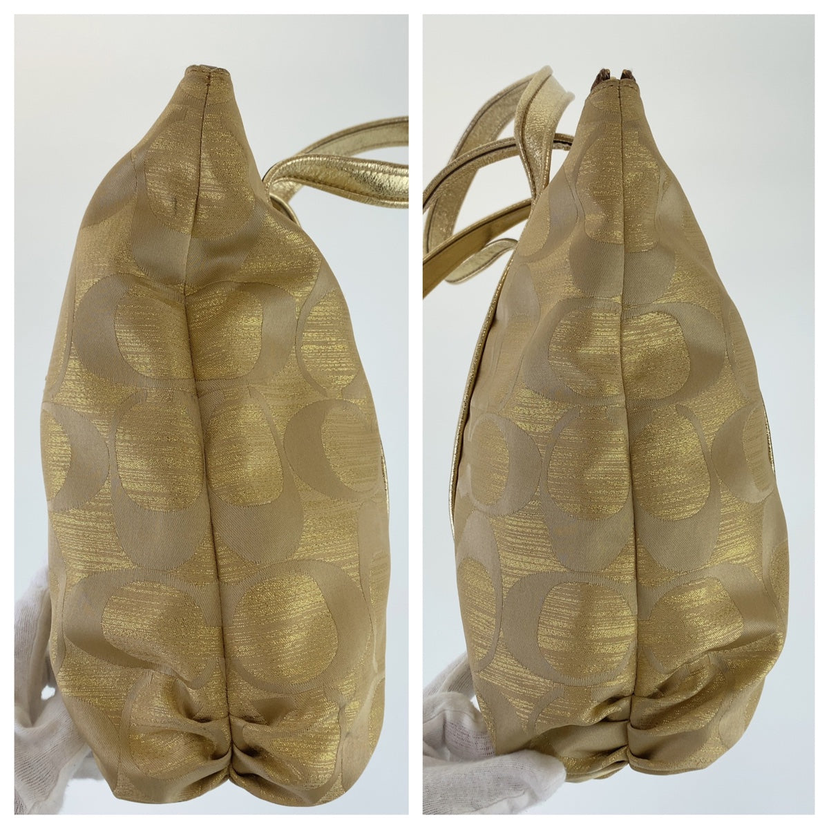 COACH コーチ シグネチャー ゴールド レザー / キャンバス K0994-13826 ハンドバッグ トートバッグ ショルダーバッグ  レディース