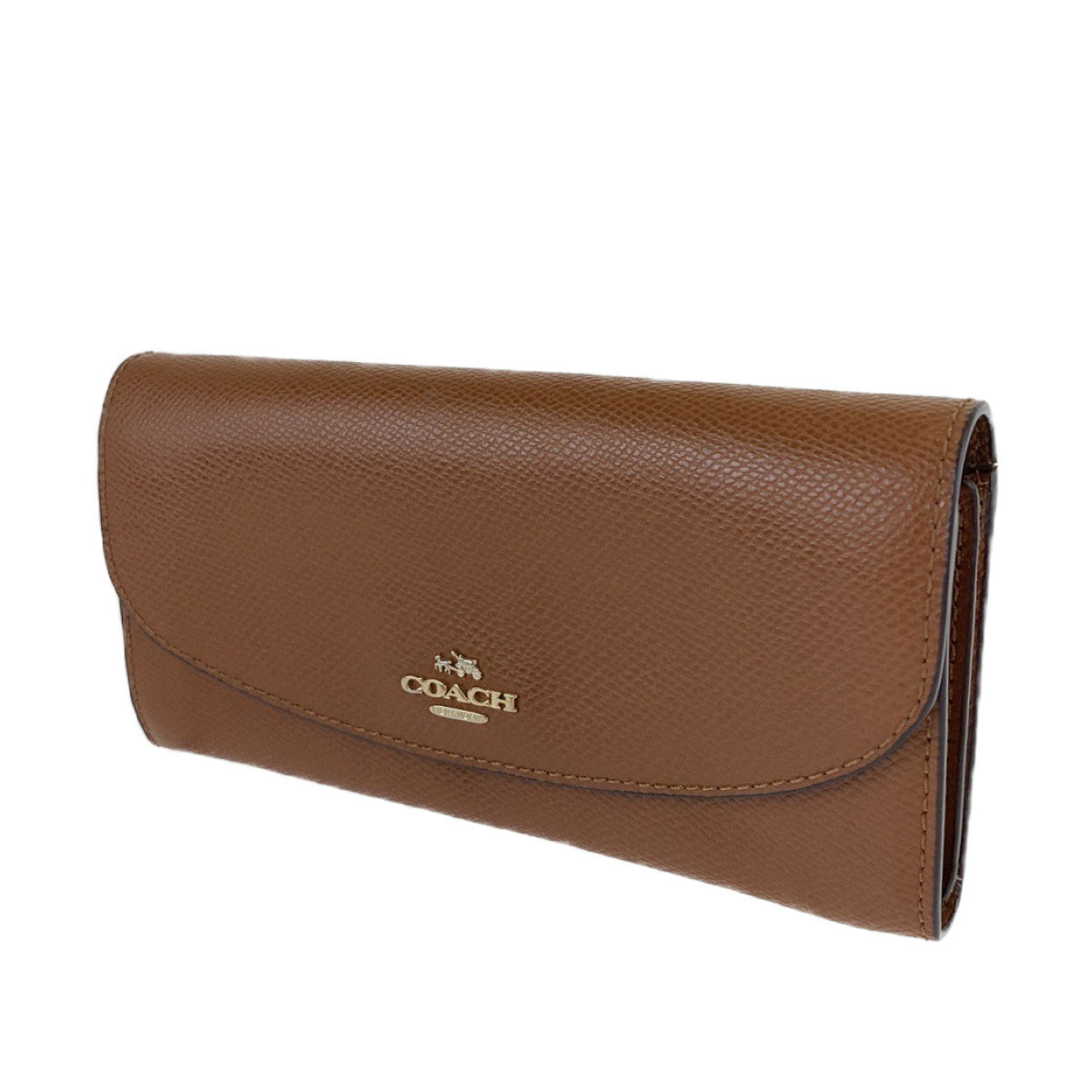 12744
 COACH Brown Leather Long Wallet Billfold for Women