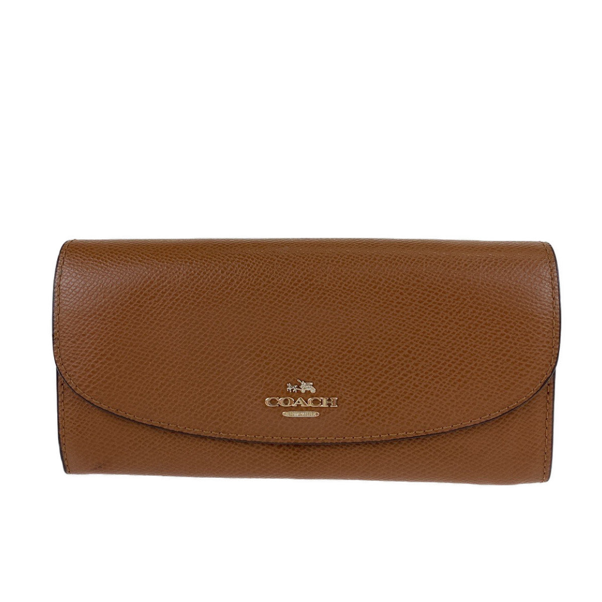 12744
 COACH Brown Leather Long Wallet Billfold for Women