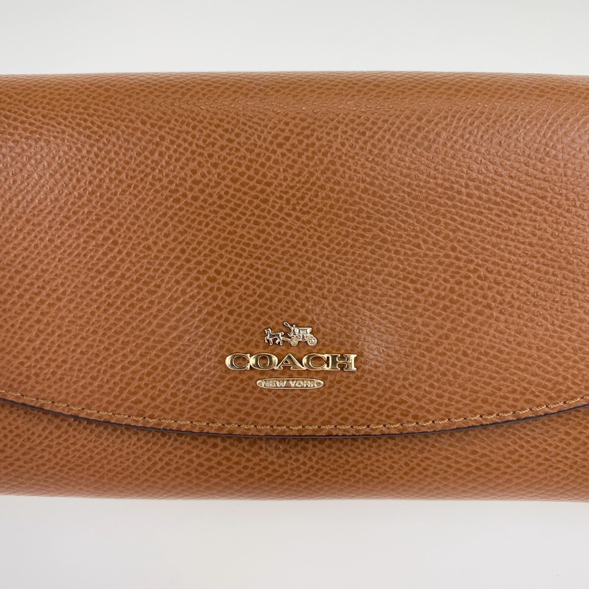 12744
 COACH Brown Leather Long Wallet Billfold for Women