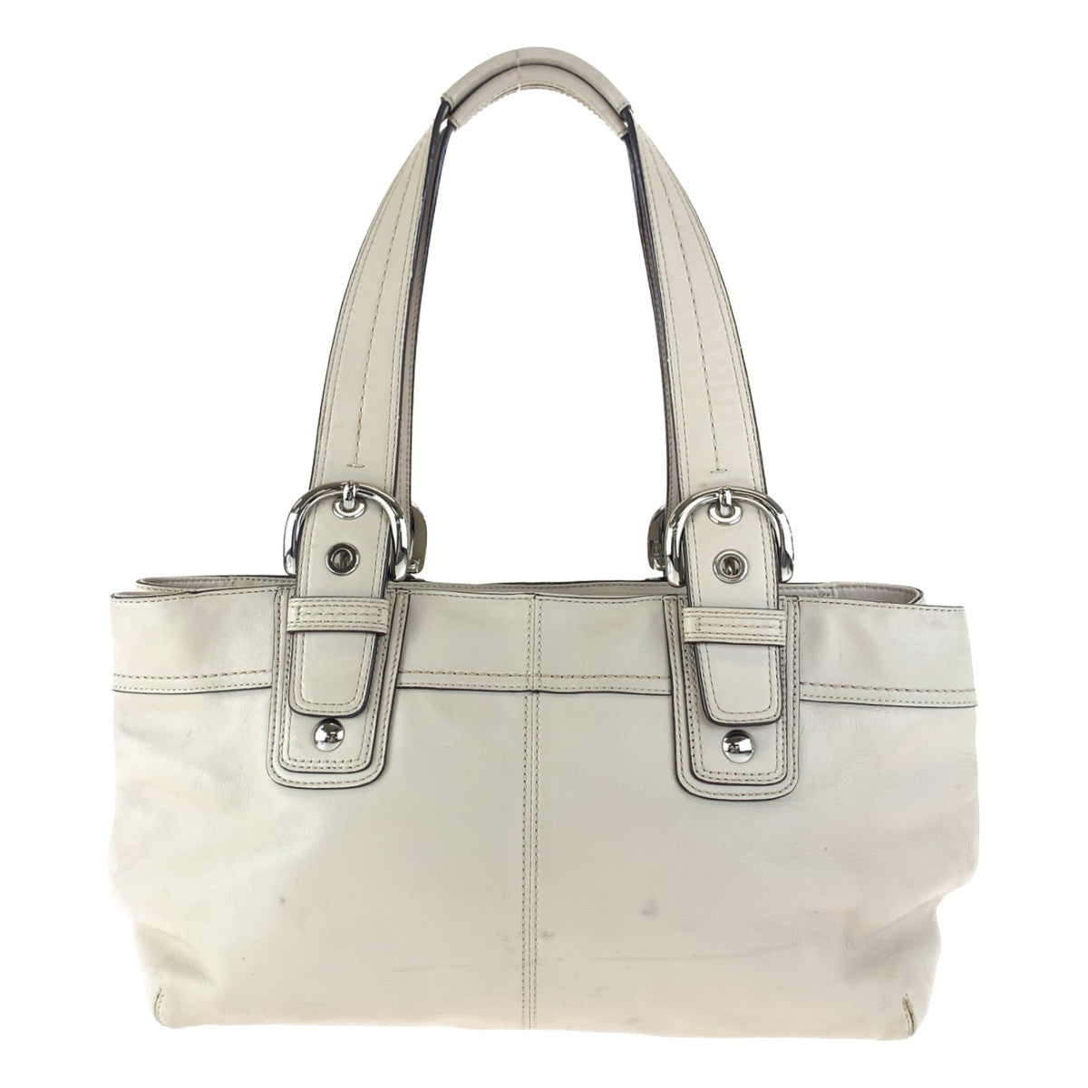 COACH コーチ ベージュ レザー トートバッグ ショルダーバッグ  レディース