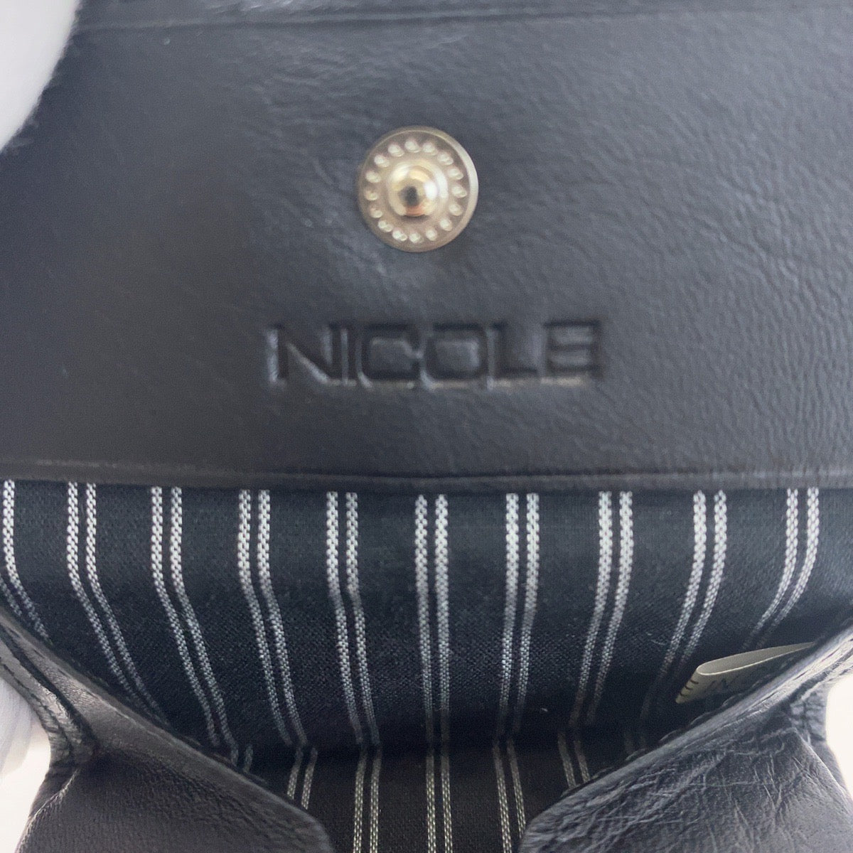 H-00250
NICOLE ニコル ブラック レザー コインケース コンパクトウォレット  メンズ