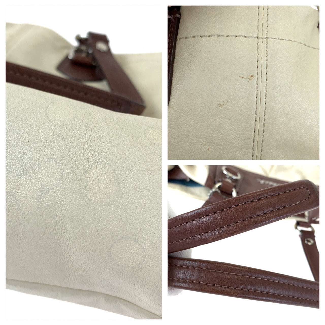 12733
COACH コーチ アシュレイ ベージュ ブラウン レザー F15513 トートバッグ ショルダーバッグ 2WAY  レディース AB5
