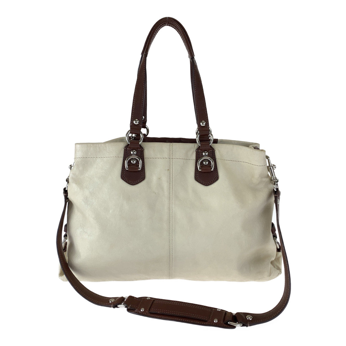 12733
COACH コーチ アシュレイ ベージュ ブラウン レザー F15513 トートバッグ ショルダーバッグ 2WAY  レディース AB5