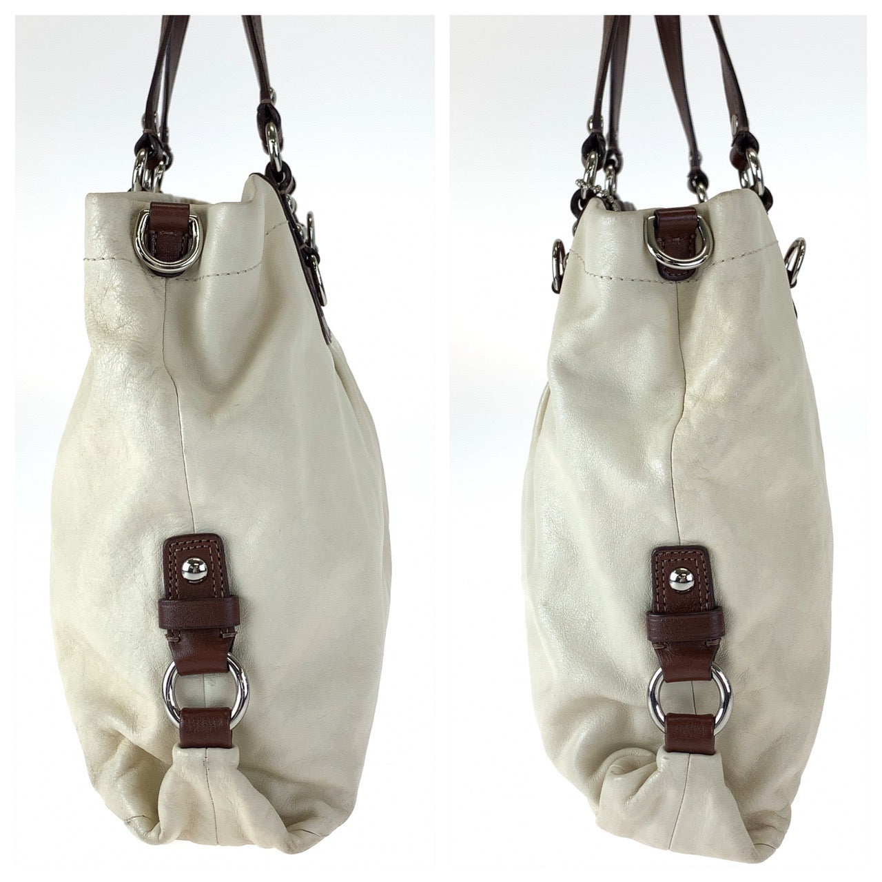 12733
COACH コーチ アシュレイ ベージュ ブラウン レザー F15513 トートバッグ ショルダーバッグ 2WAY  レディース AB5