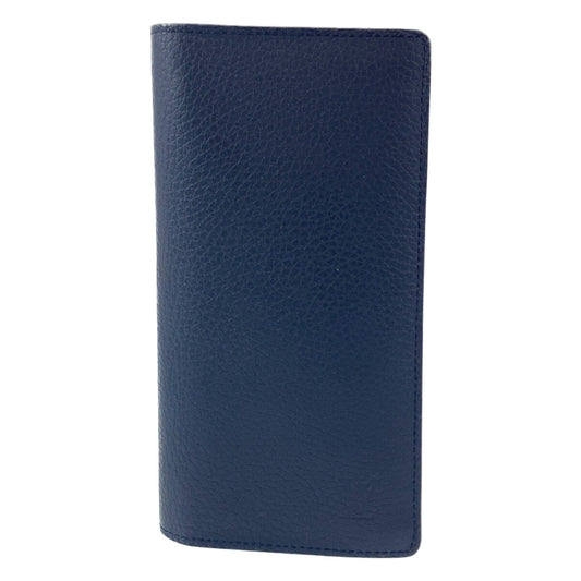 10009
 LOUIS VUITTON Louis Vuitton Taurillon Leather Portefeuille Brazza Navy Leather M58818 Long Wallet Billfold Men's