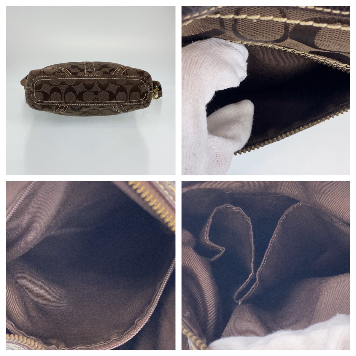 COACH コーチ シグネチャー ブラウン レザー ショルダーバッグ 肩掛け  レディース