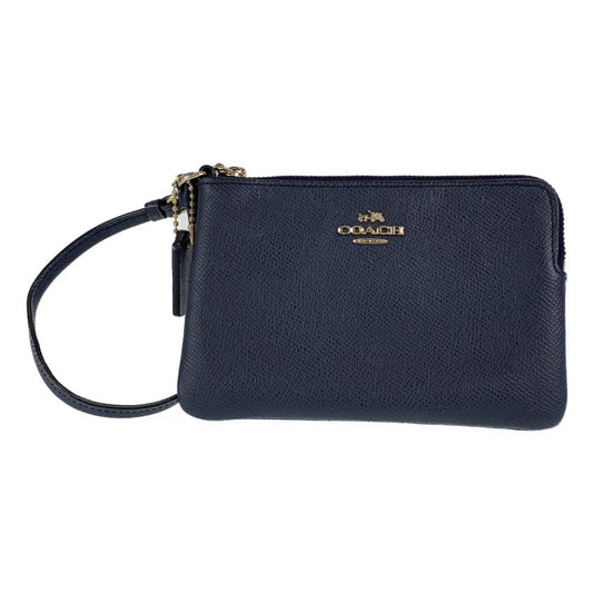 12726
COACH コーチ ネイビー ゴールド PVC アクセサリーポーチ ハンドバッグ  レディース
