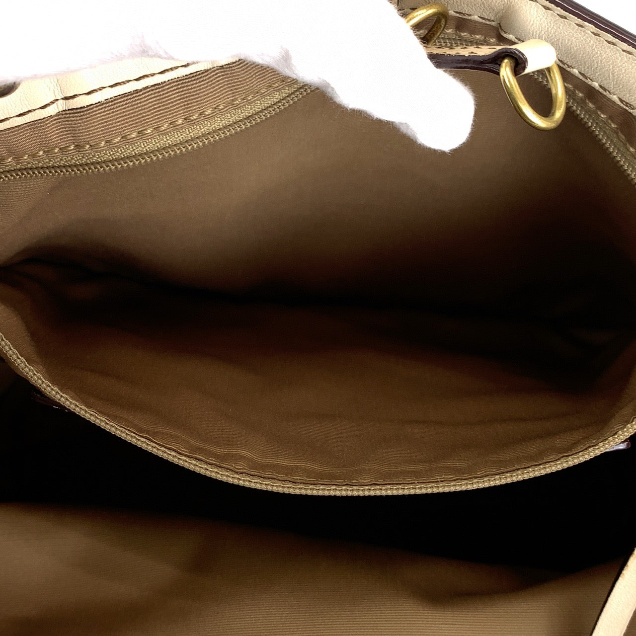 12725
COACH コーチ シグネチャー ブラウン ベージュ ホワイト レザー / キャンバス 10125 トートバッグ ショルダーバッグ レディース AB5