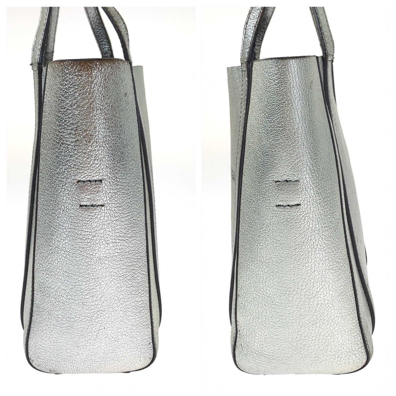 BALENCIAGA バレンシアガ エブリディ シルバー レザー トートバッグ ハンドバッグ ショルダーバッグ 2way  レディース