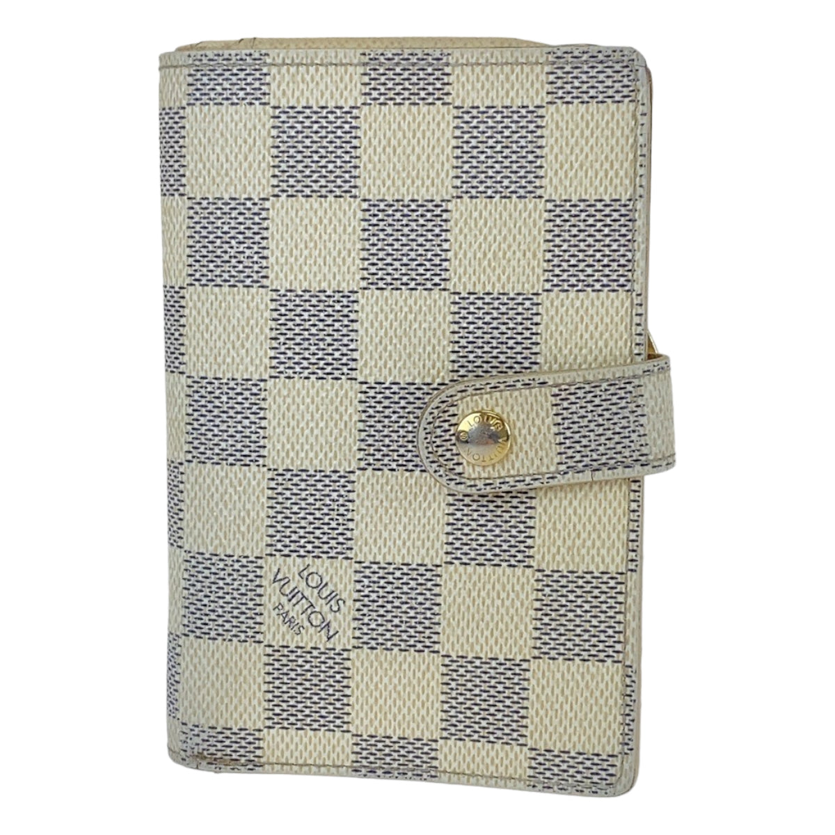 B-064
LOUIS VUITTON ルイヴィトン ダミエ アズール ポルトフォイユ ヴィエノワ ホワイト 白 アイボリー レザー N61676 二つ折り財布  レディース