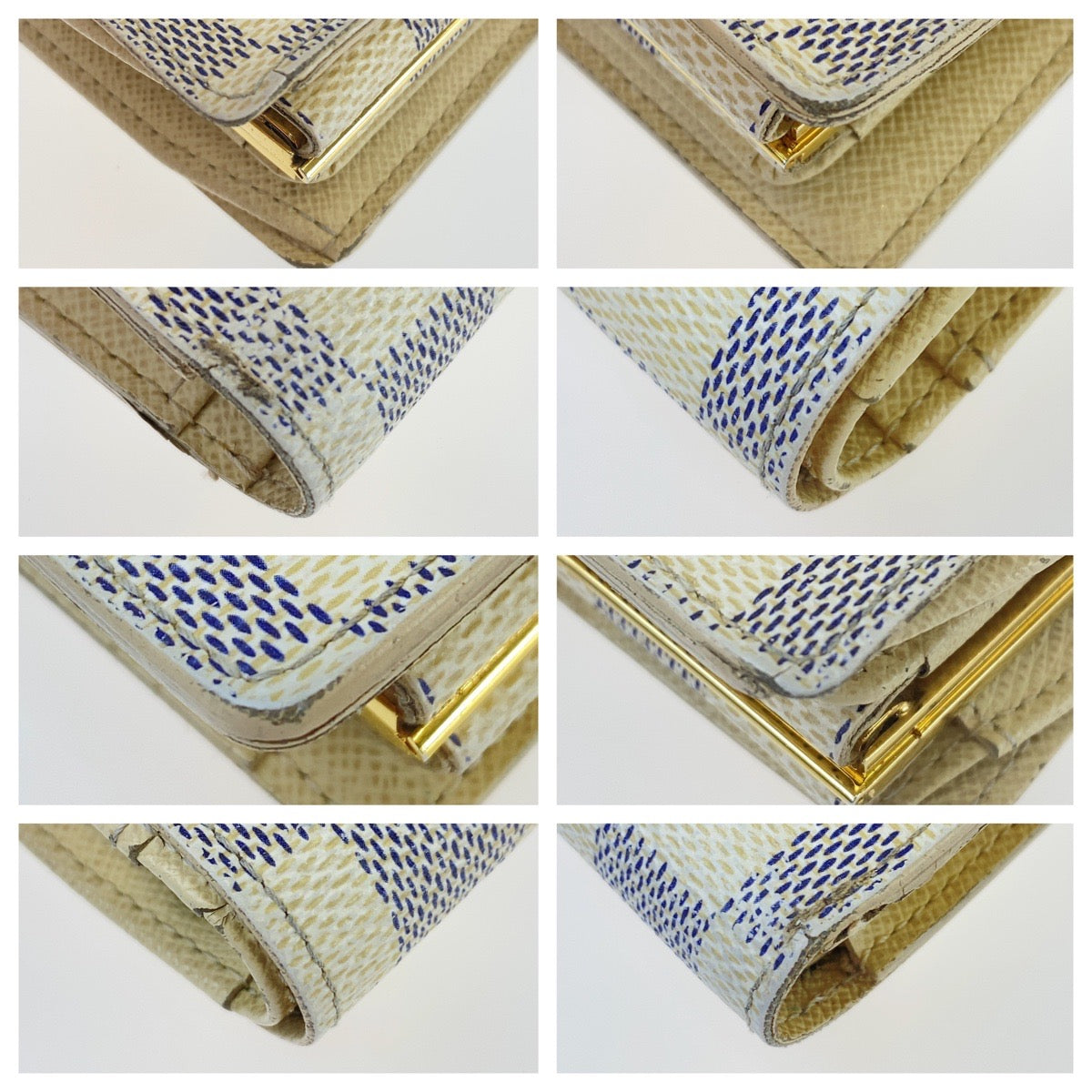 B-064
LOUIS VUITTON ルイヴィトン ダミエ アズール ポルトフォイユ ヴィエノワ ホワイト 白 アイボリー レザー N61676 二つ折り財布  レディース