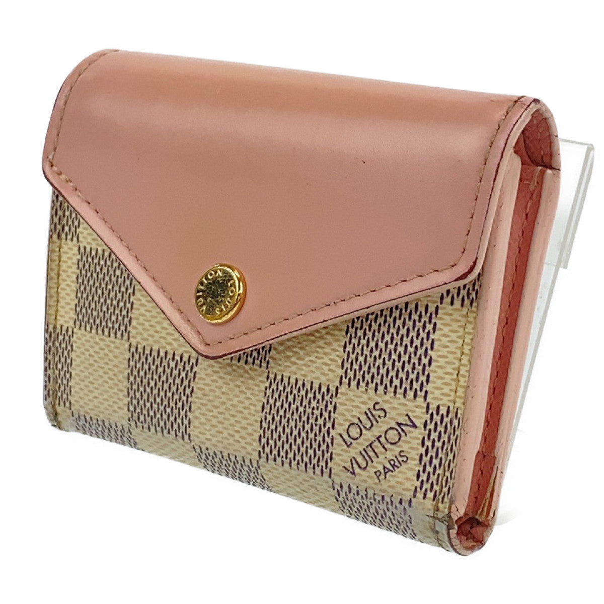 B-063
LOUIS VUITTON ルイヴィトン ダミエ アズール ポルトフォイユ・ゾエ オードローズ ピンク ホワイト グレー PVC N60168 コンパクトウォレット 三つ折り財布  レディース