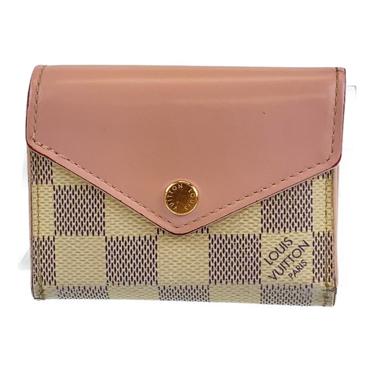 B-063
LOUIS VUITTON ルイヴィトン ダミエ アズール ポルトフォイユ・ゾエ オードローズ ピンク ホワイト グレー PVC N60168 コンパクトウォレット 三つ折り財布  レディース