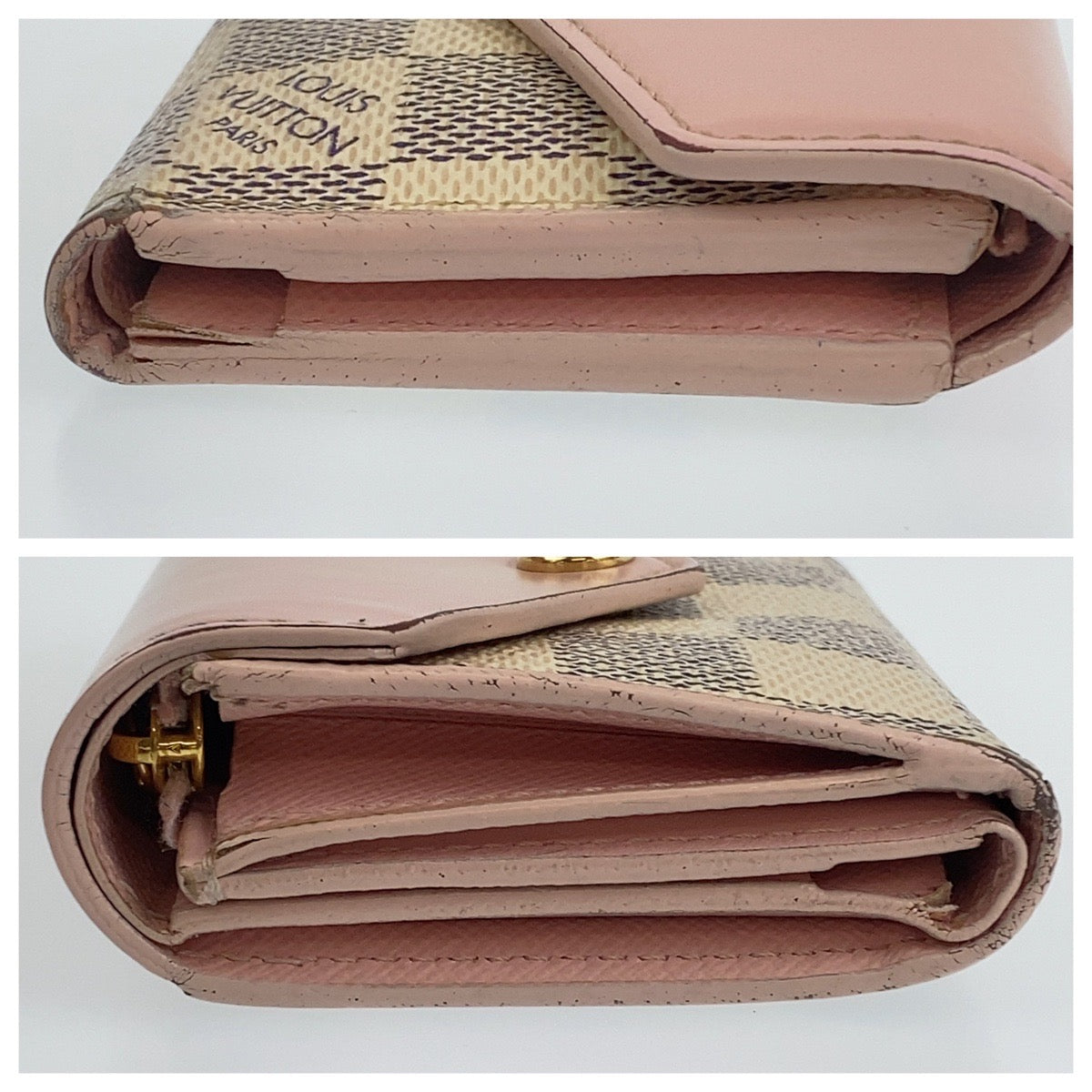B-063
LOUIS VUITTON ルイヴィトン ダミエ アズール ポルトフォイユ・ゾエ オードローズ ピンク ホワイト グレー PVC N60168 コンパクトウォレット 三つ折り財布  レディース
