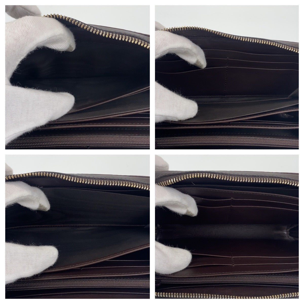 B-083
GUCCI グッチ グッチシマ ブラウン ゴールド レザー 長財布 札入れ ラウンドジップ ラウンドファスナー  レディース