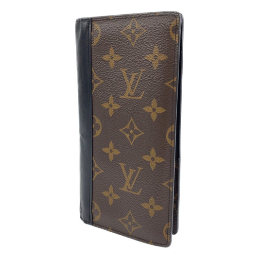 B-056
LOUIS VUITTON ルイヴィトン モノグラム ポルトフォイユ・ブラザ ブラウン ブラック PVCコーティングキャンバス 長財布 札入れ  メンズ