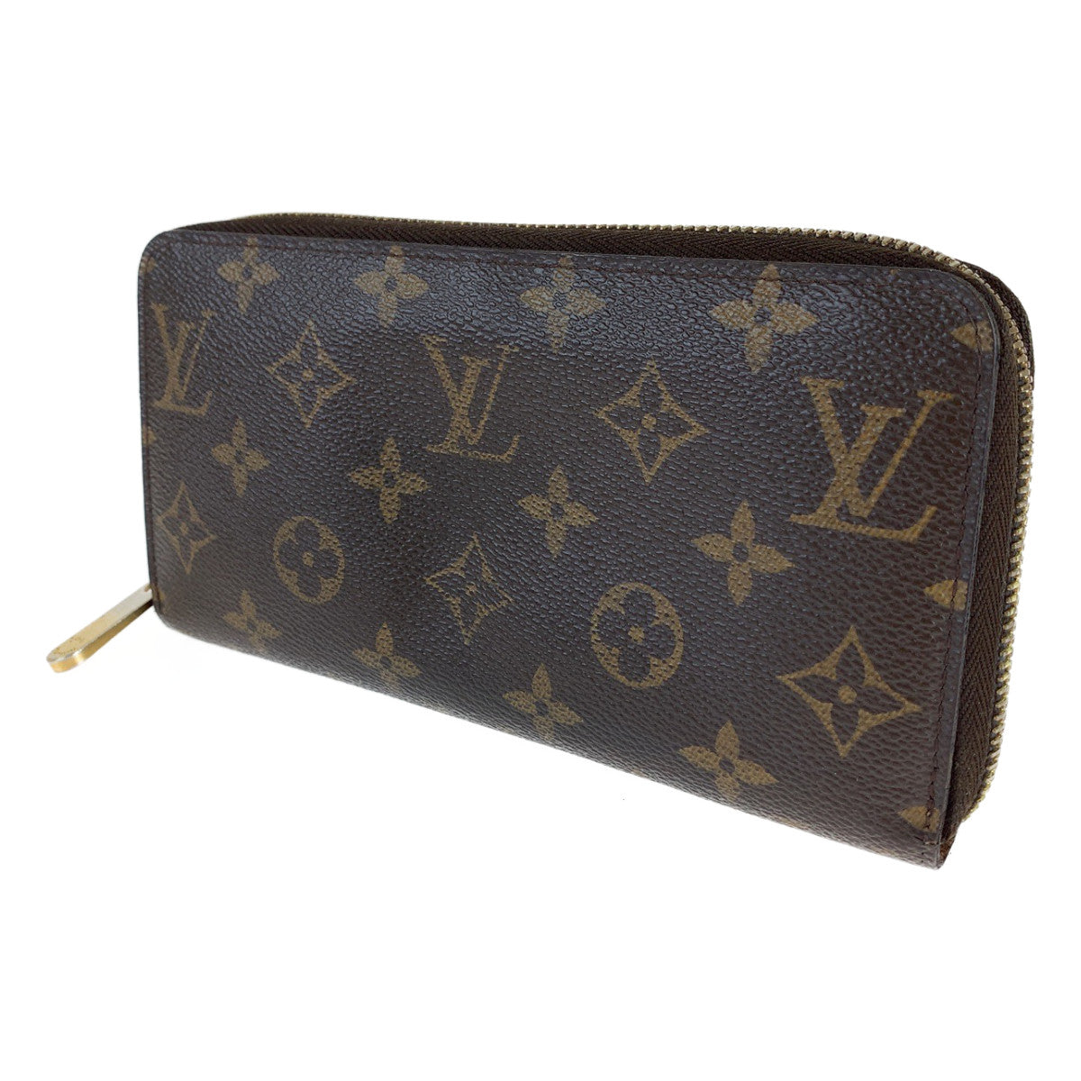 B-053
LOUIS VUITTON ルイヴィトン モノグラム ジッピーウォレット ブラウン 茶 ゴールド金具 PVC M42616 長財布 ラウンドファスナー ラウンドジップ  レディース