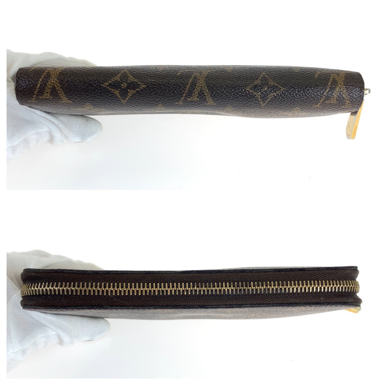 B-053
LOUIS VUITTON ルイヴィトン モノグラム ジッピーウォレット ブラウン 茶 ゴールド金具 PVC M42616 長財布 ラウンドファスナー ラウンドジップ  レディース