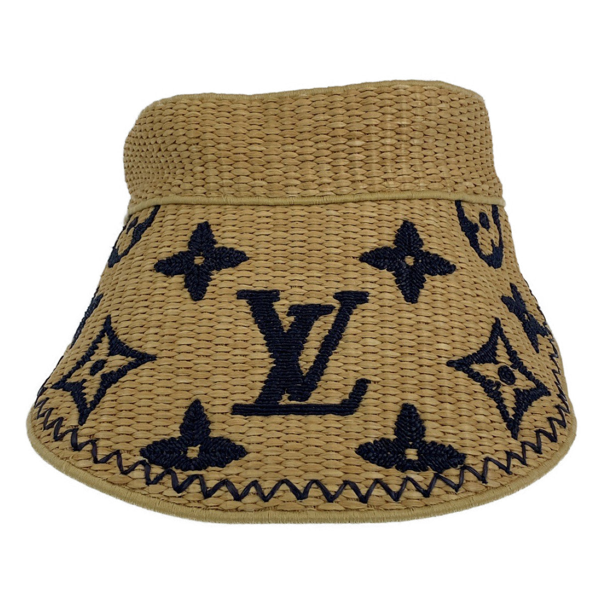 B-052
LOUIS VUITTON ルイヴィトン モノグラム ヴィジェールモノグラムラフィア ベージュ ブラック レーヨン / コットン M76810 サンバイザー  レディース