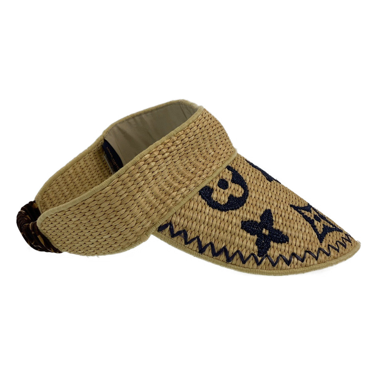 B-052
LOUIS VUITTON ルイヴィトン モノグラム ヴィジェールモノグラムラフィア ベージュ ブラック レーヨン / コットン M76810 サンバイザー  レディース
