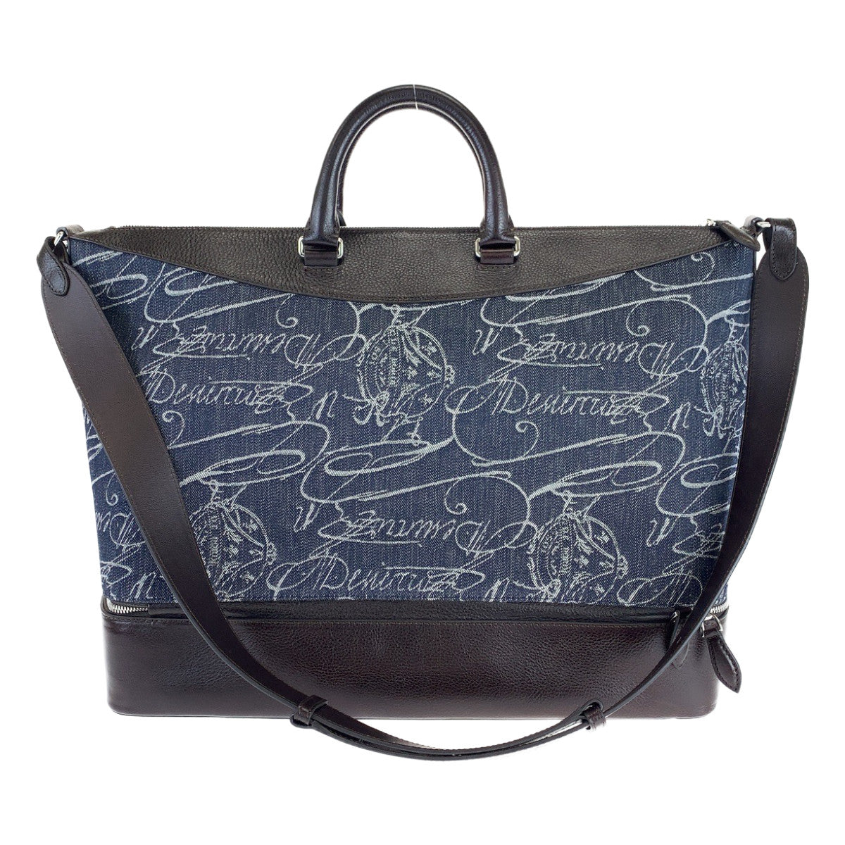 12717
Berluti ベルルッティ ヴィアッジョ デニム ネイビー ブラウン レザー / デニム ボストンバッグ ショルダーバッグ 2way  メンズ SA340