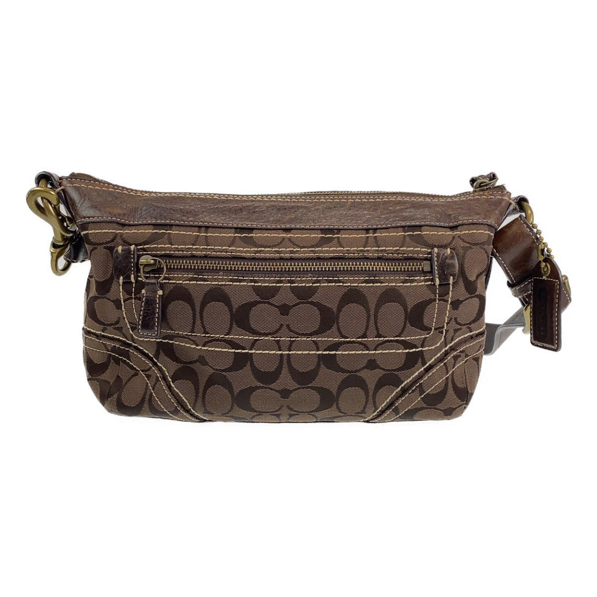 COACH コーチ シグネチャー ブラウン 茶 ゴールド金具 レザー / キャンバス F10561 ショルダーバッグ 斜め掛けバッグ  レディース