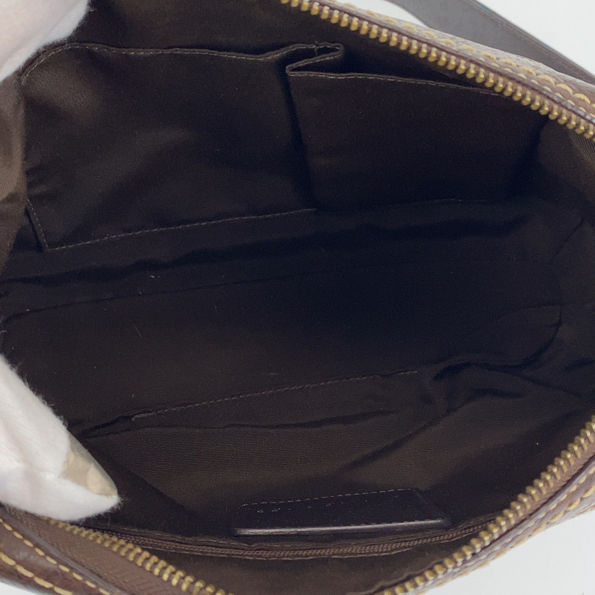 COACH コーチ シグネチャー ブラウン 茶 ゴールド金具 レザー / キャンバス F10561 ショルダーバッグ 斜め掛けバッグ  レディース