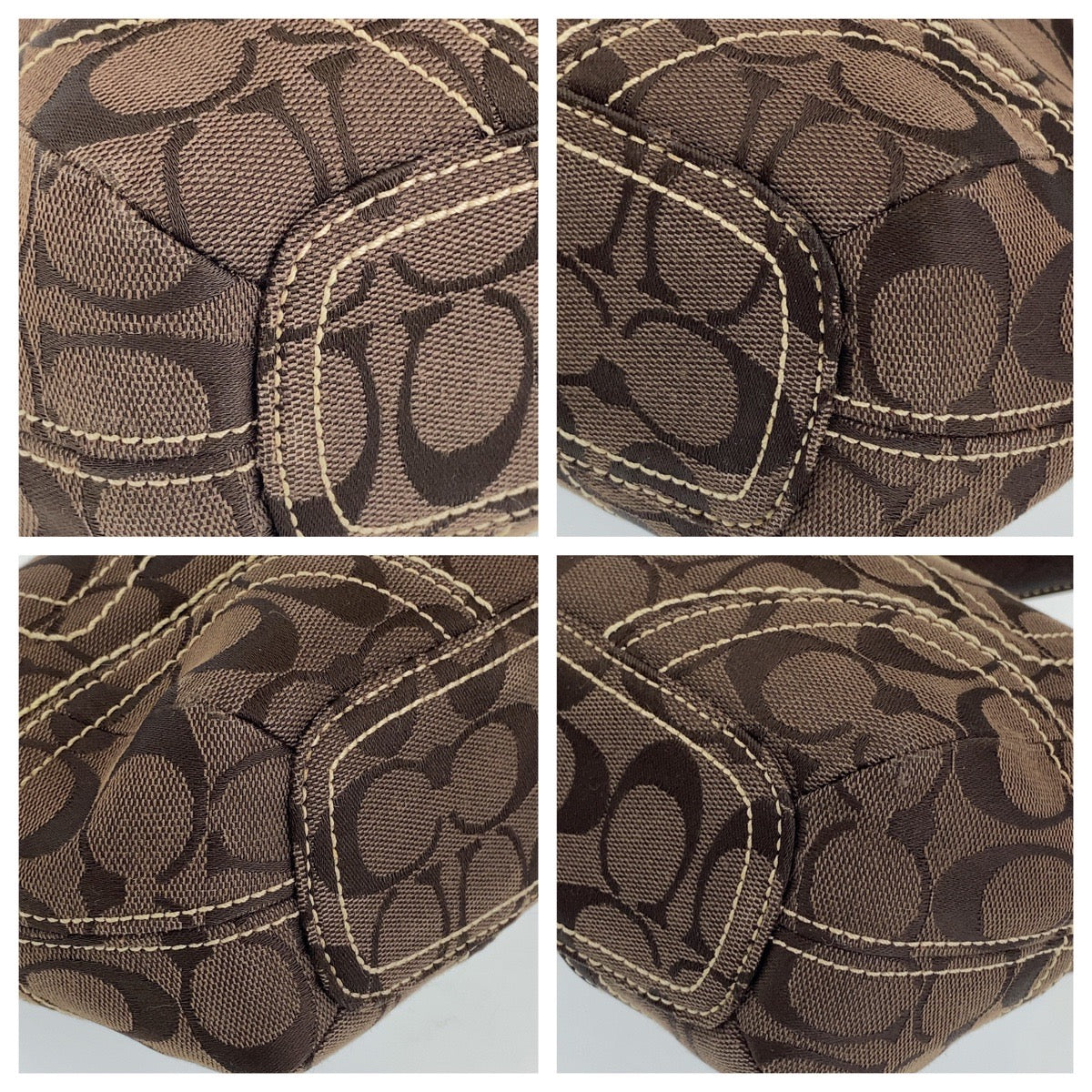COACH コーチ シグネチャー ブラウン 茶 ゴールド金具 レザー / キャンバス F10561 ショルダーバッグ 斜め掛けバッグ  レディース