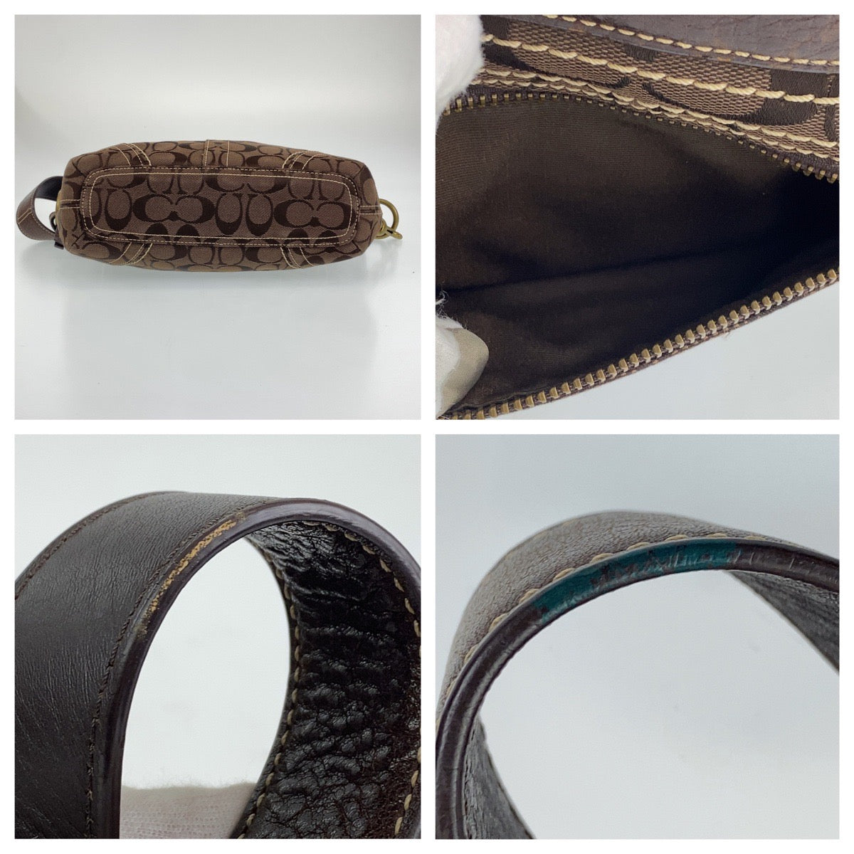 COACH コーチ シグネチャー ブラウン 茶 ゴールド金具 レザー / キャンバス F10561 ショルダーバッグ 斜め掛けバッグ  レディース