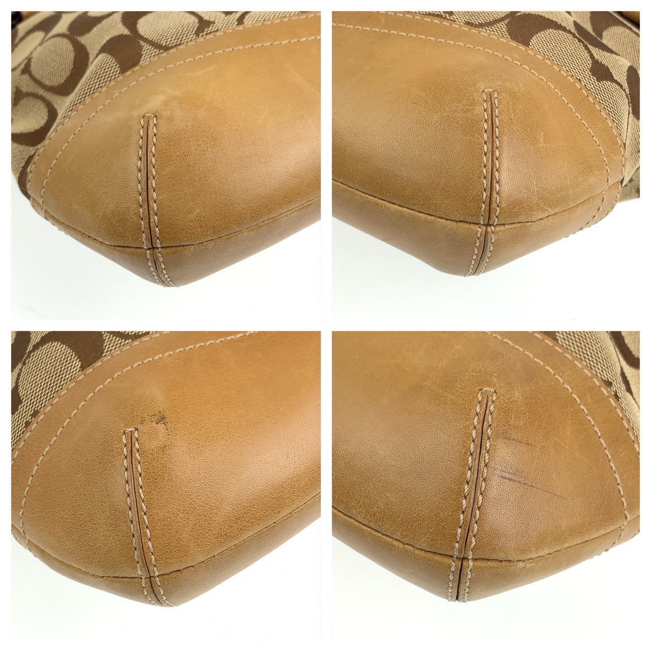 COACH コーチ シグネチャー ベージュ ブラウン 茶 シルバー金具 キャンバス / レザー ショルダーバッグ ワンショルダーバッグ  レディース
