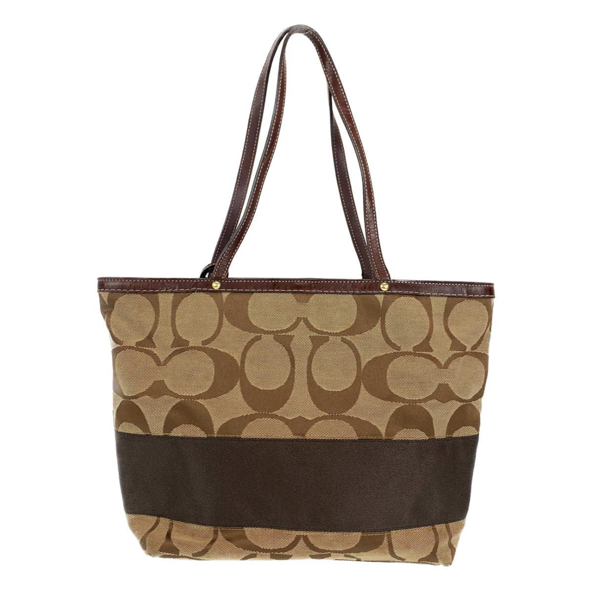 COACH コーチ シグネチャー ベージュ ブラウン 茶 ゴールド金具 キャンバス / レザー A0767-10124 トートバッグ ショルダーバッグ  レディース
