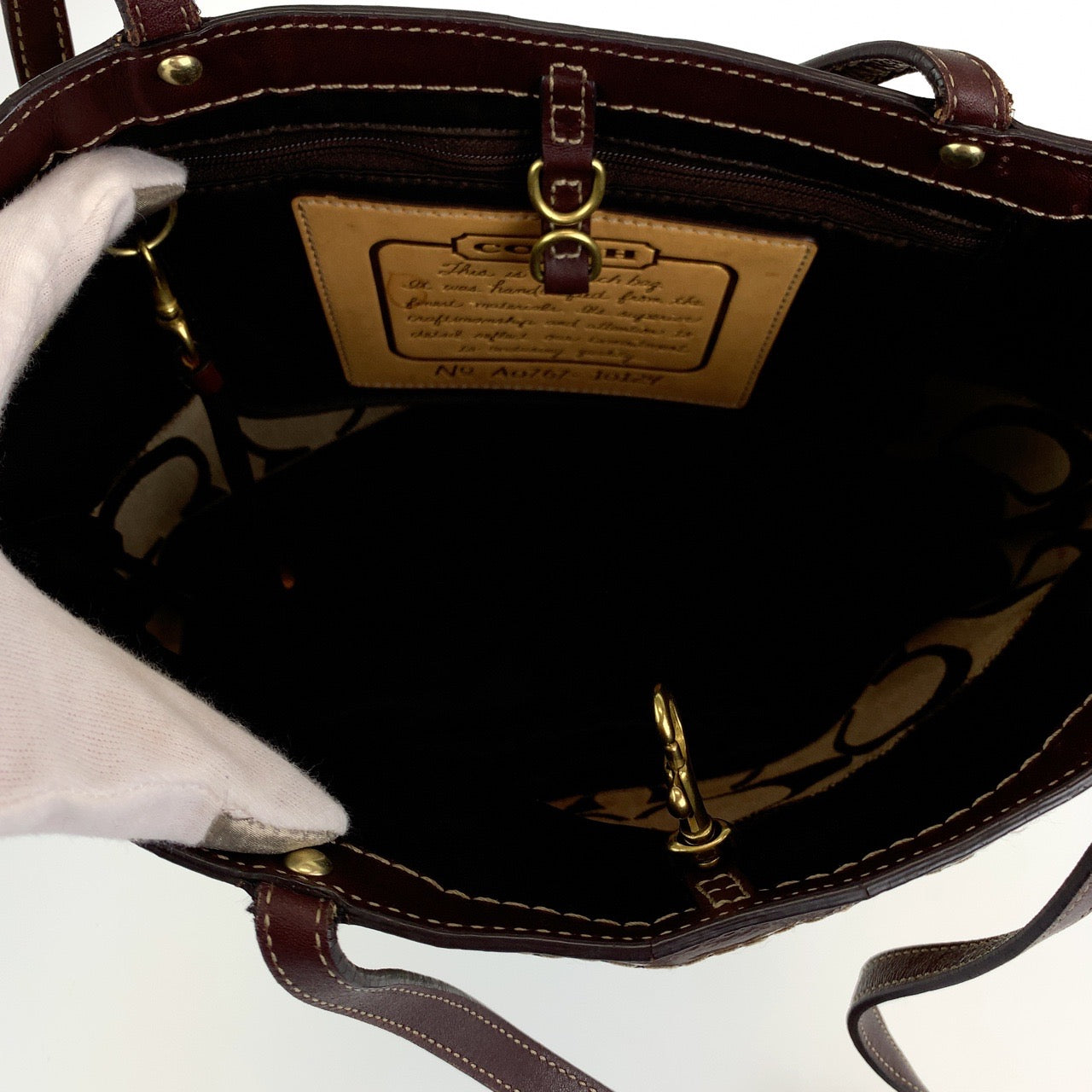 COACH コーチ シグネチャー ベージュ ブラウン 茶 ゴールド金具 キャンバス / レザー A0767-10124 トートバッグ ショルダーバッグ  レディース