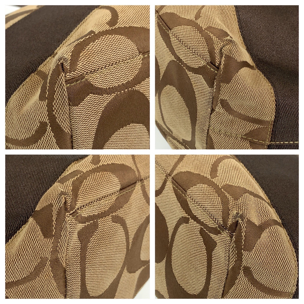 COACH コーチ シグネチャー ベージュ ブラウン 茶 ゴールド金具 キャンバス / レザー A0767-10124 トートバッグ ショルダーバッグ  レディース